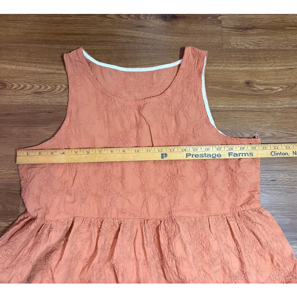Cracker Barrel Old Country Store XL Sleeveless Defined Waist Embossed Dress